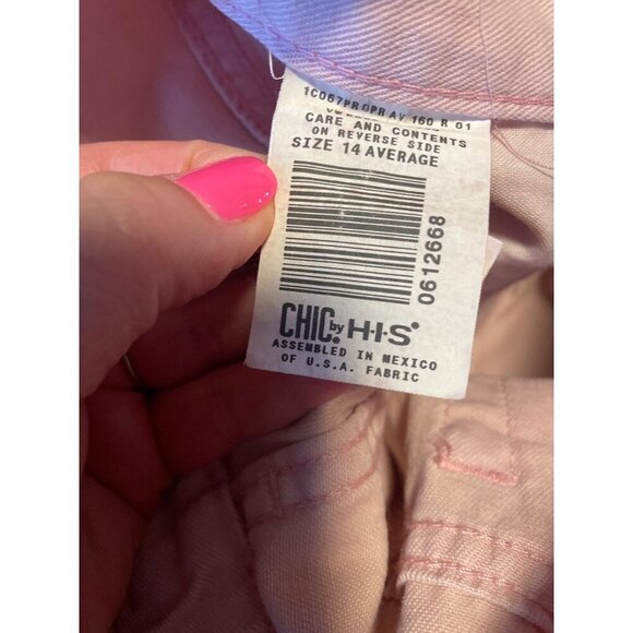 Chic by HIS Light Pink Denim Cropped Denim Pants Sz 14 - Picture 7 of 7